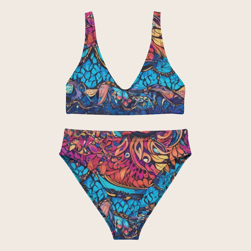 High-Waisted Bikini on model