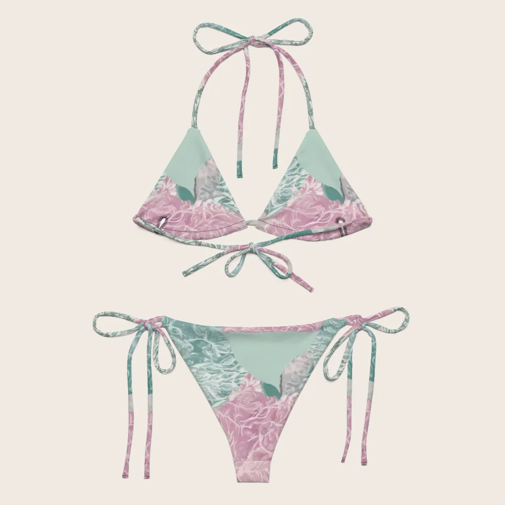 String Bikini on model