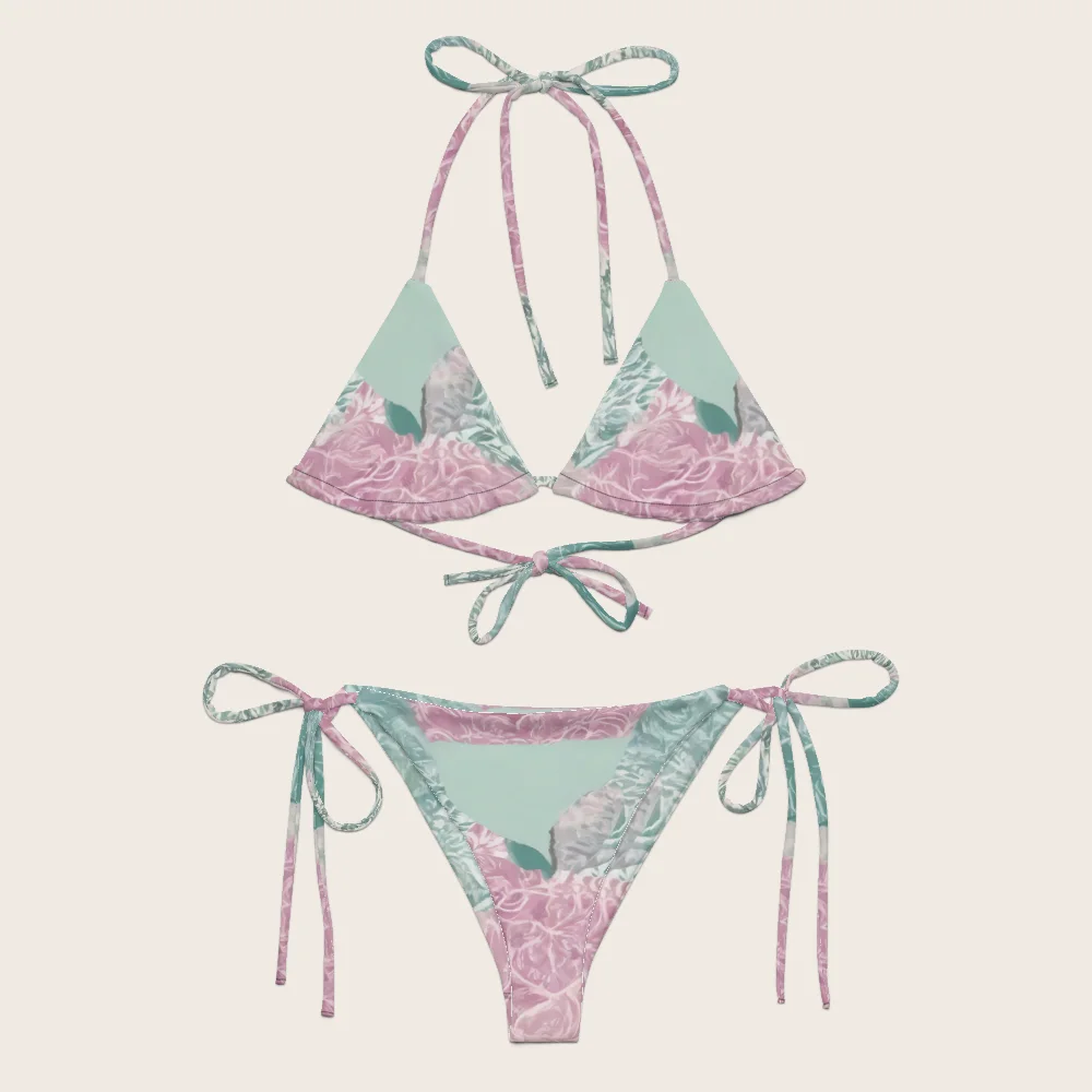 String Bikini on model