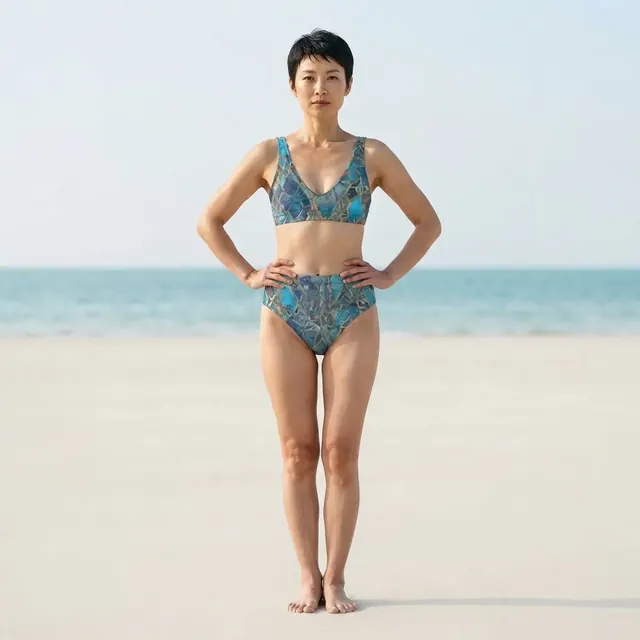 High-Waisted Bikini, one-of-one design 6EE8F825