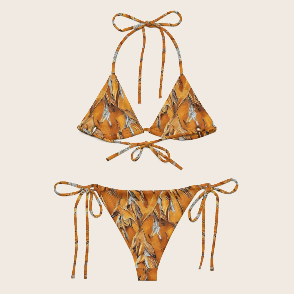 String Bikini on model
