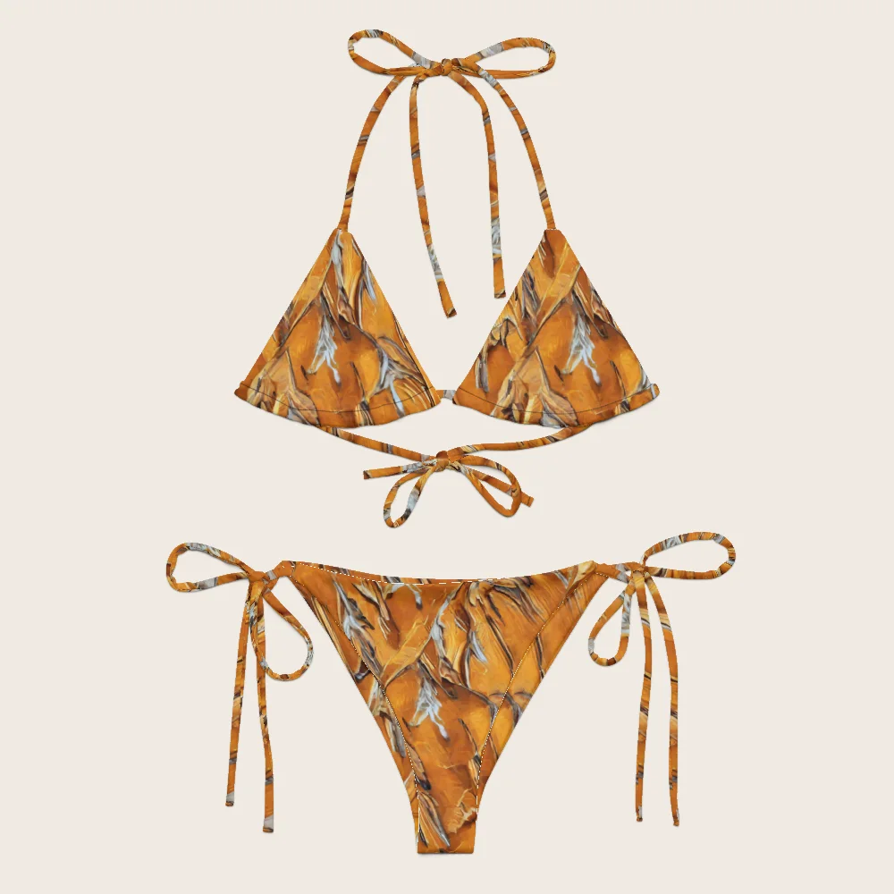String Bikini on model