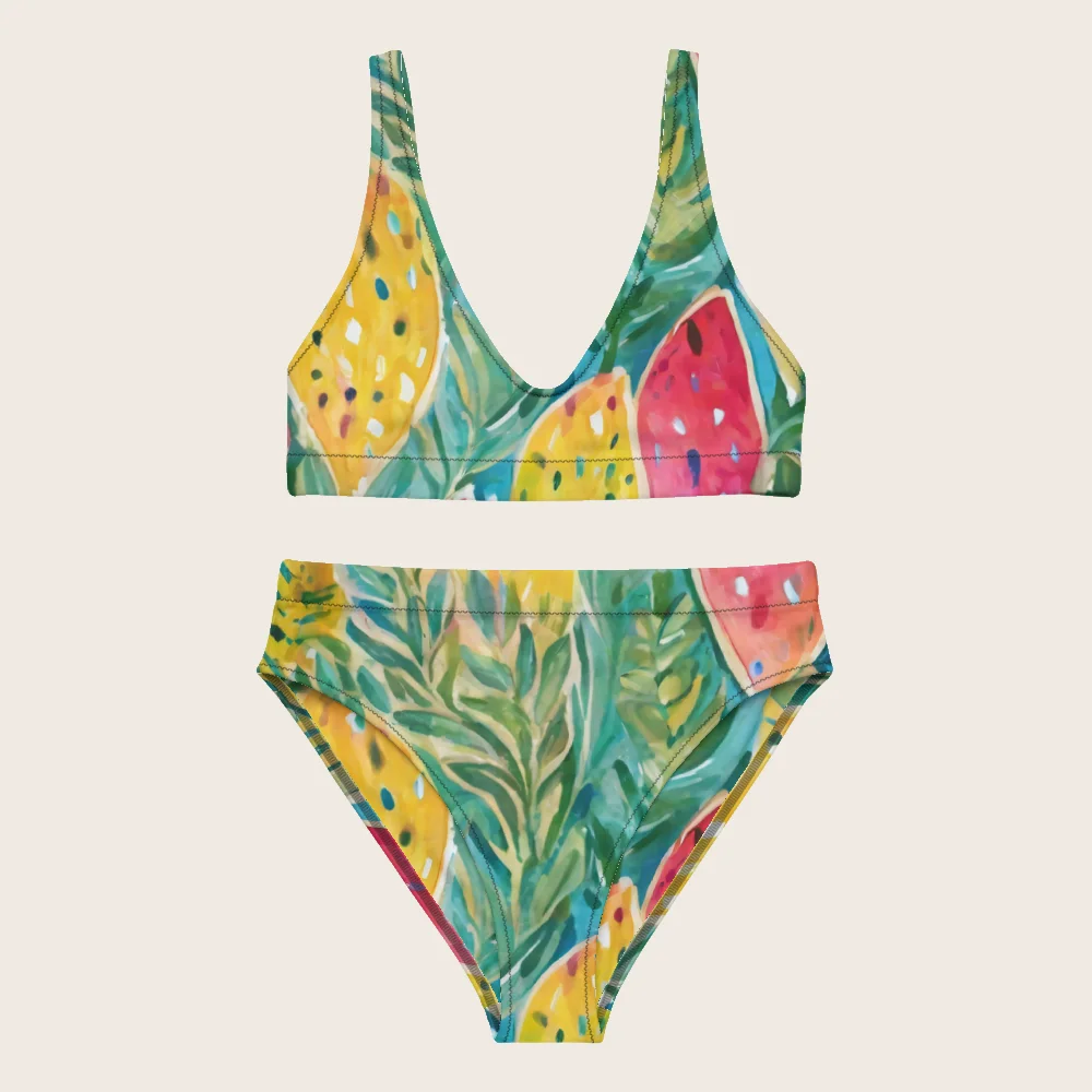 High-Waisted Bikini on model