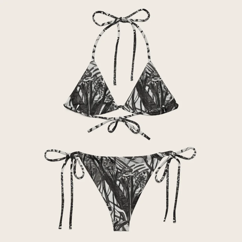 String Bikini on model