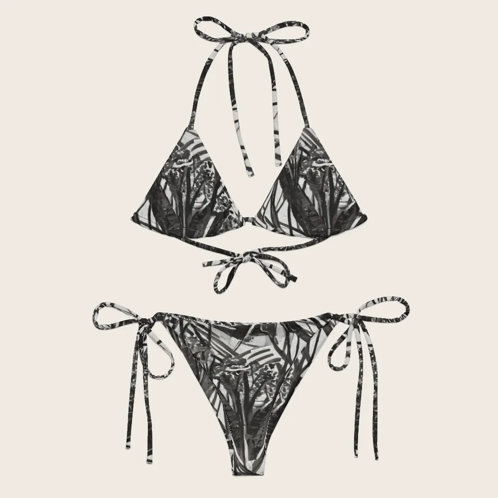 String Bikini on model