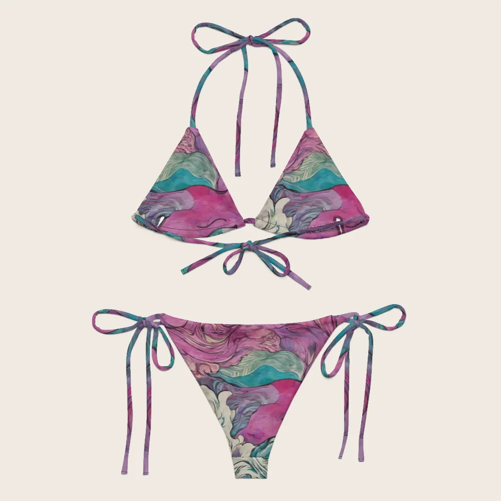 String Bikini on model