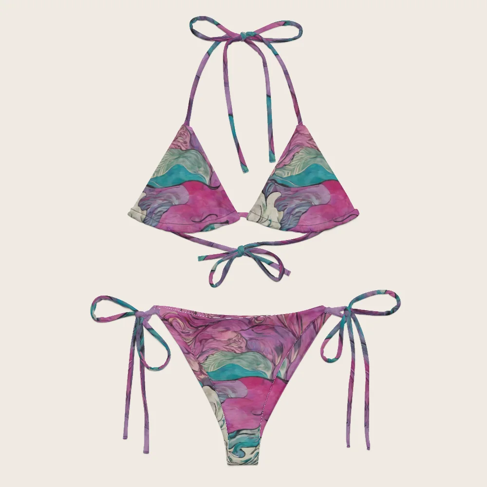 String Bikini on model
