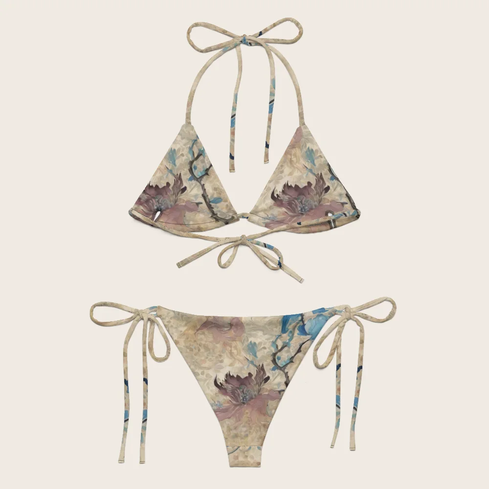 String Bikini on model
