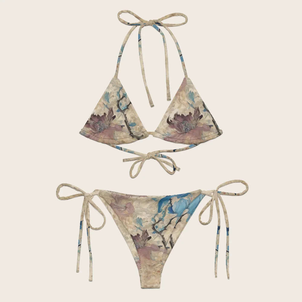 String Bikini on model