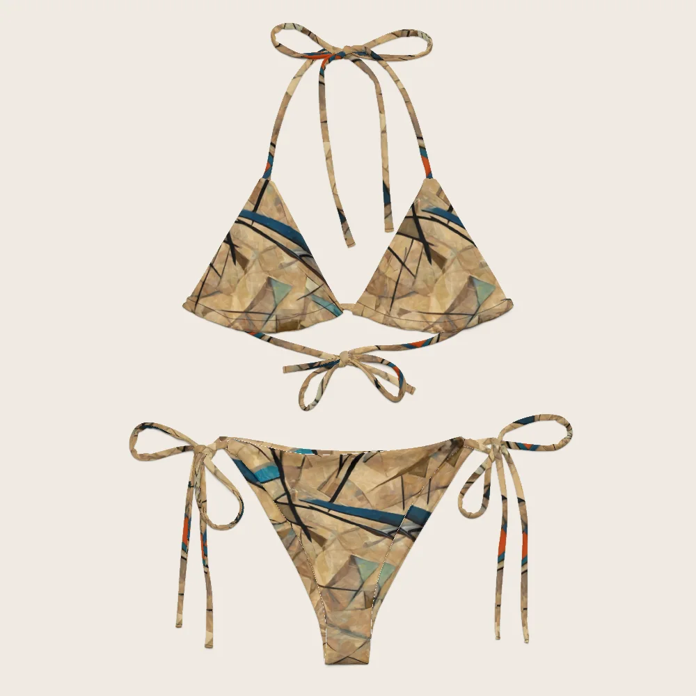 String Bikini on model