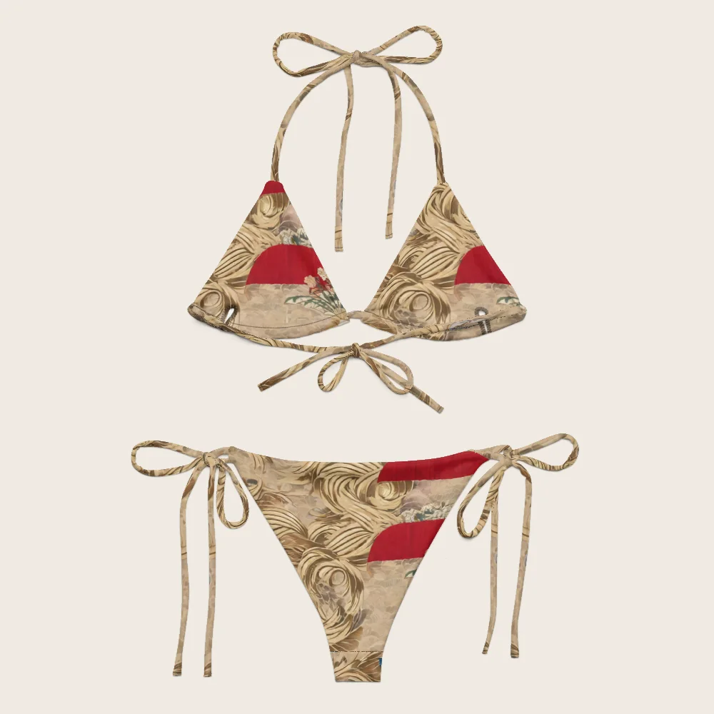 String Bikini on model