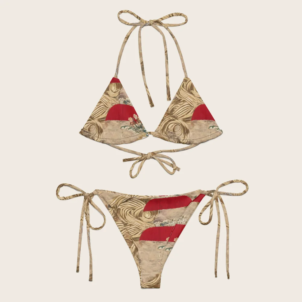 String Bikini on model