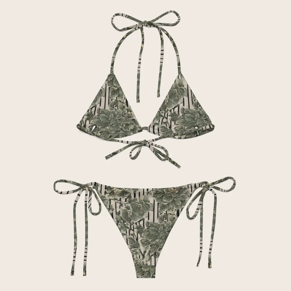 String Bikini on model