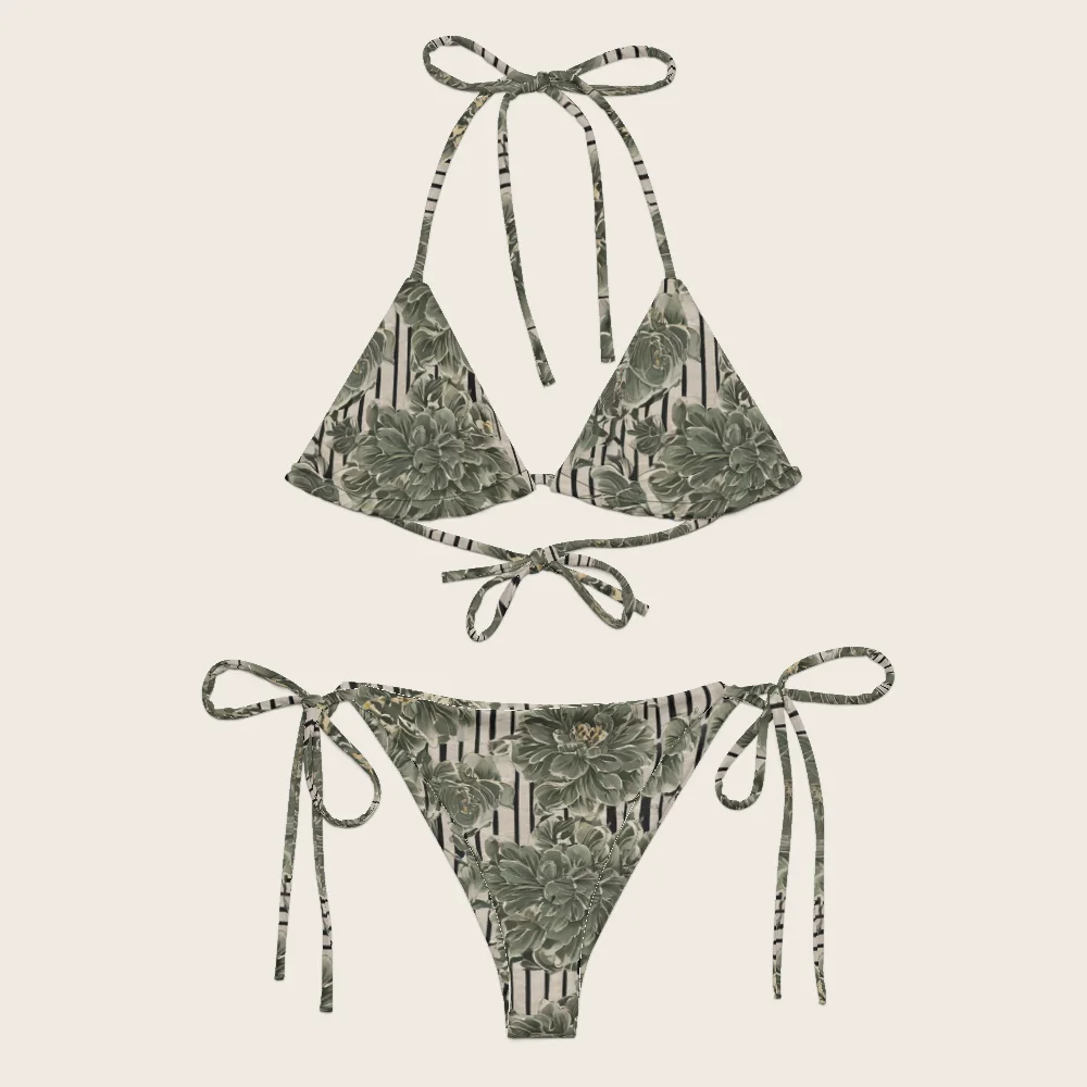 String Bikini on model