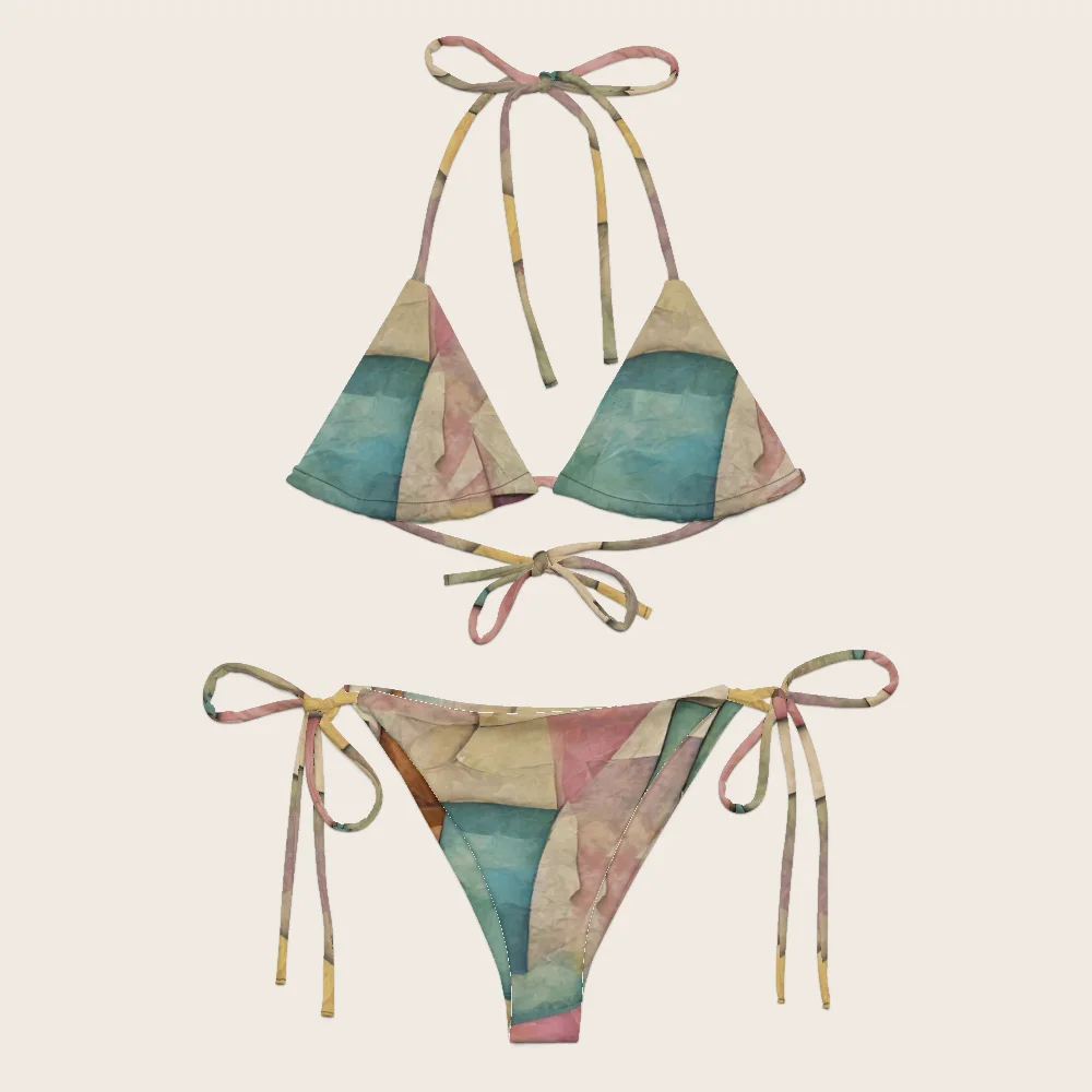 String Bikini on model