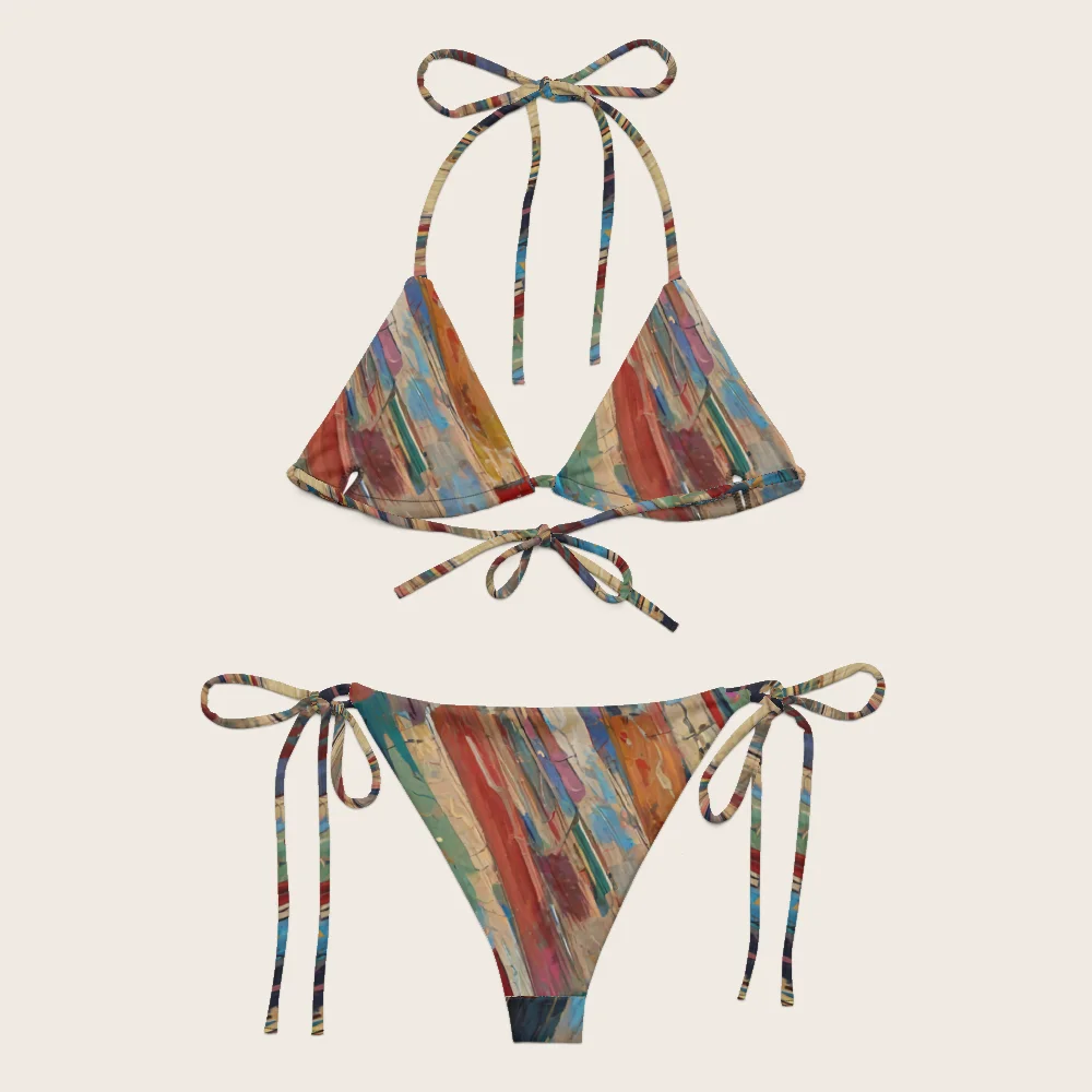 String Bikini on model