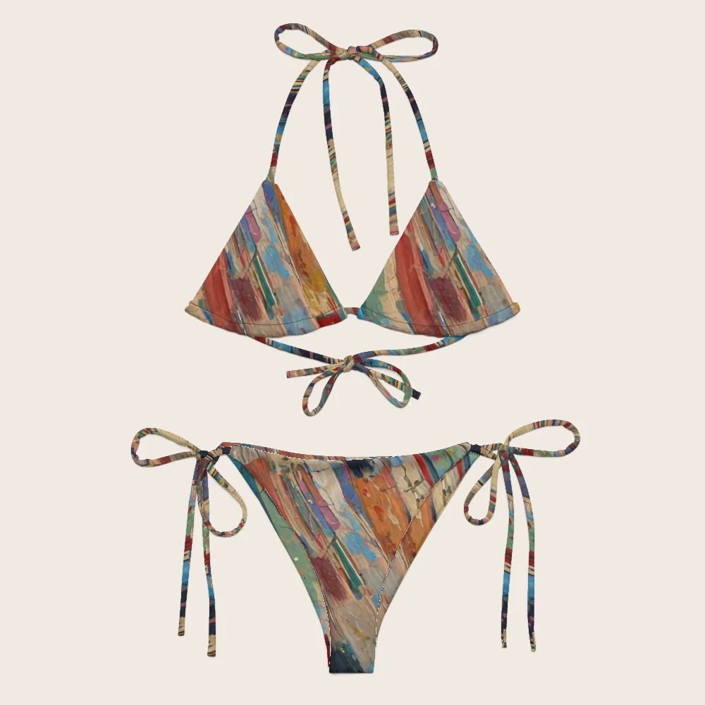 String Bikini on model