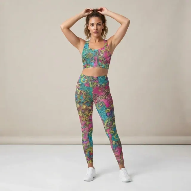 Longline Sports Bra, one-of-one design 312DF097