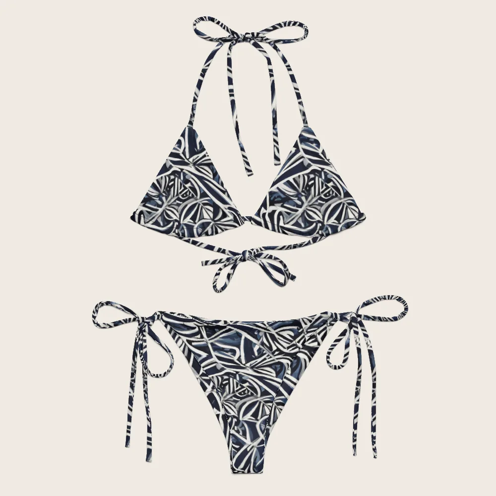 String Bikini on model