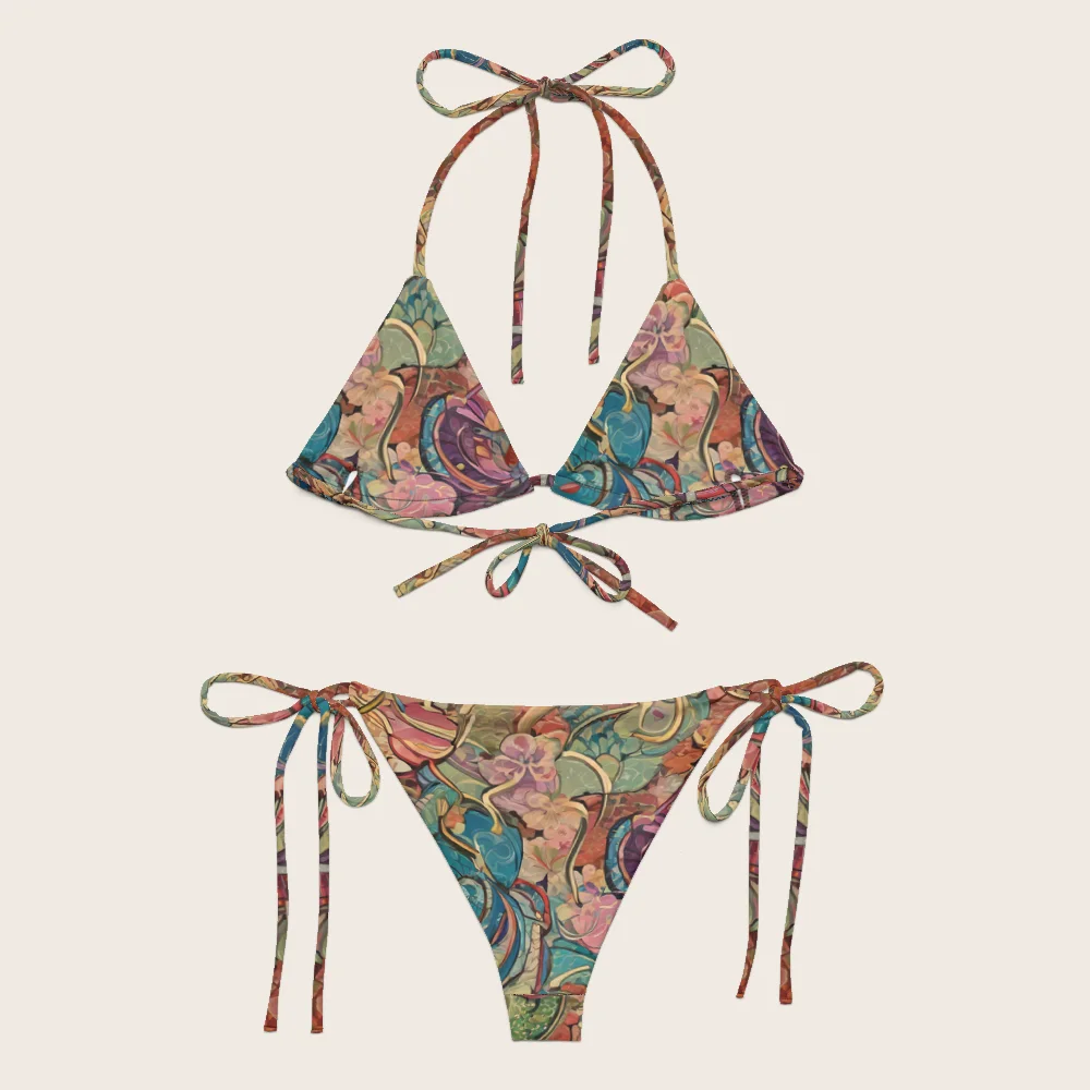 String Bikini on model