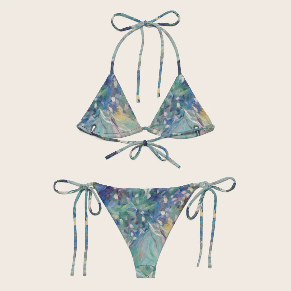 String Bikini on model