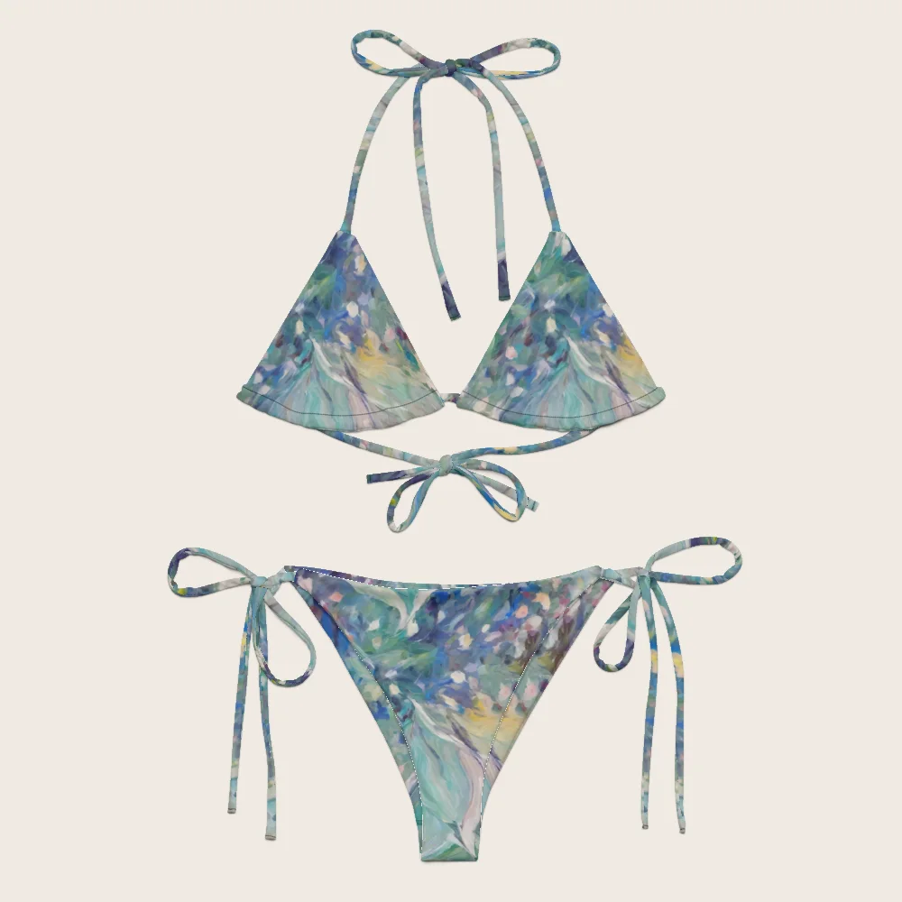 String Bikini on model