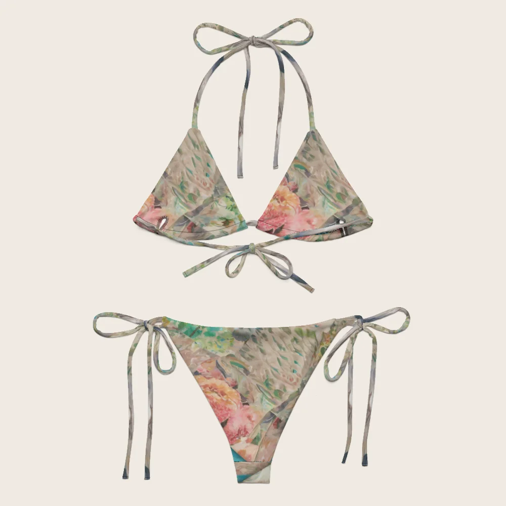 String Bikini on model