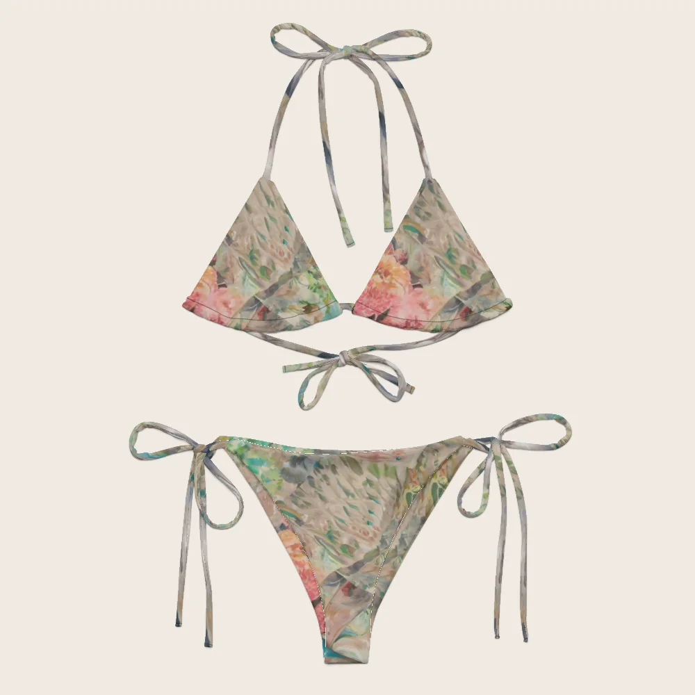 String Bikini on model