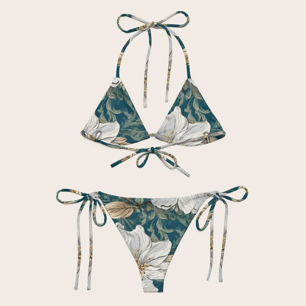 String Bikini on model