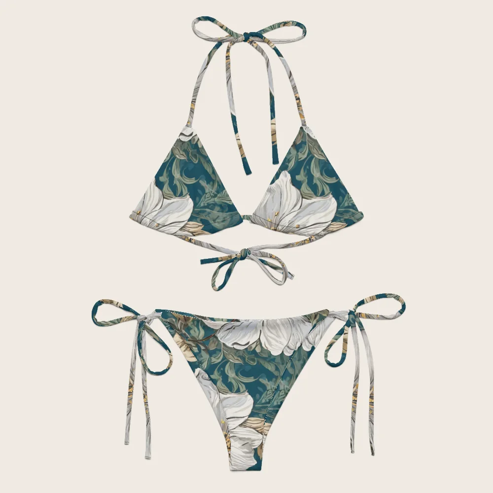 String Bikini on model