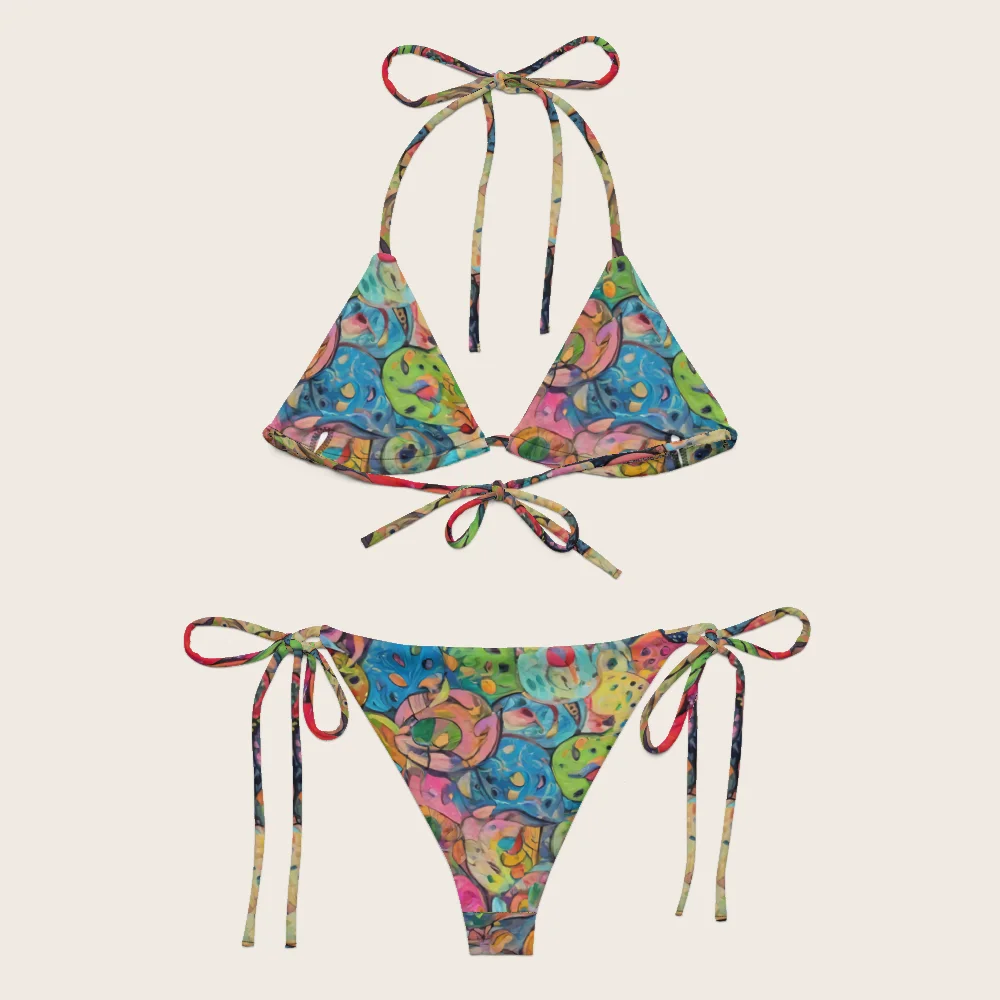 String Bikini on model