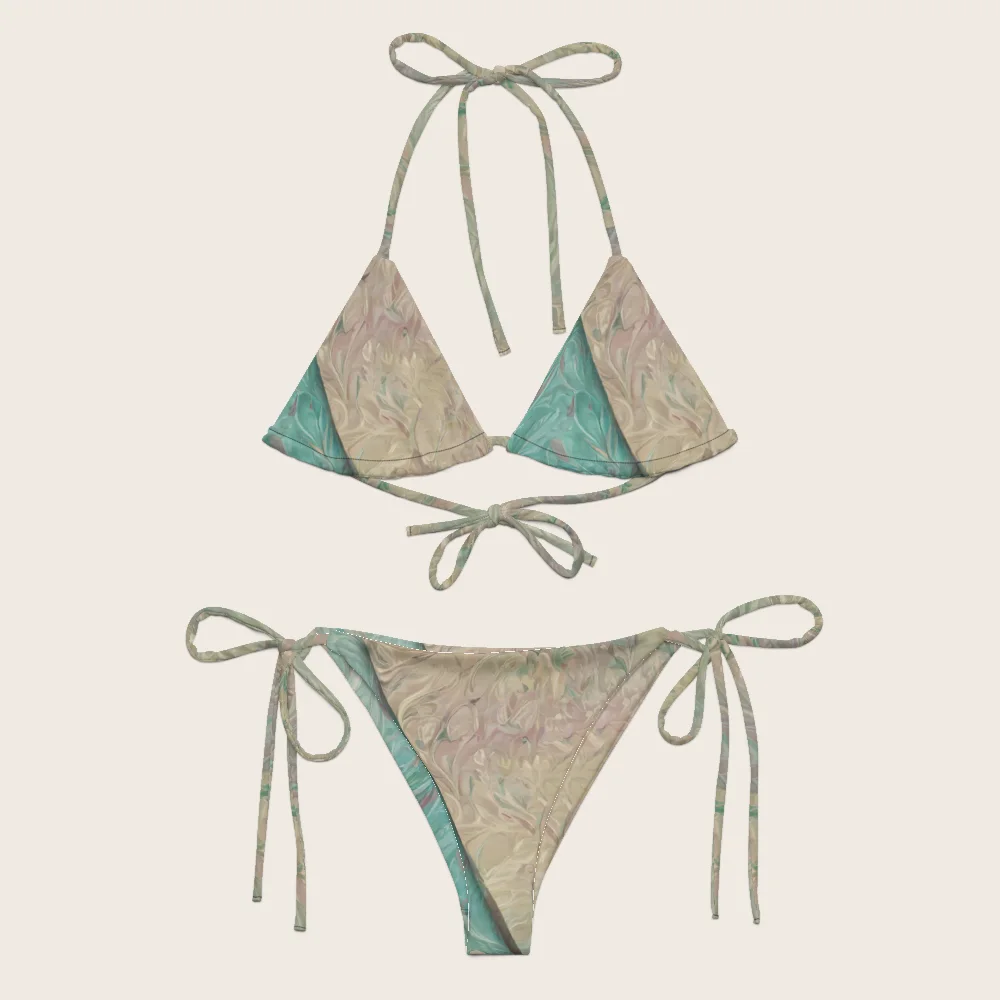 String Bikini on model