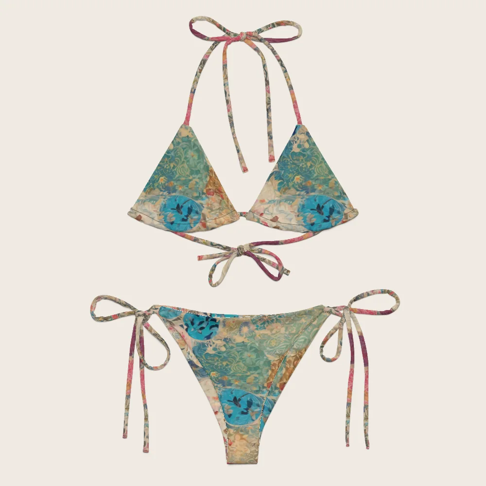 String Bikini on model