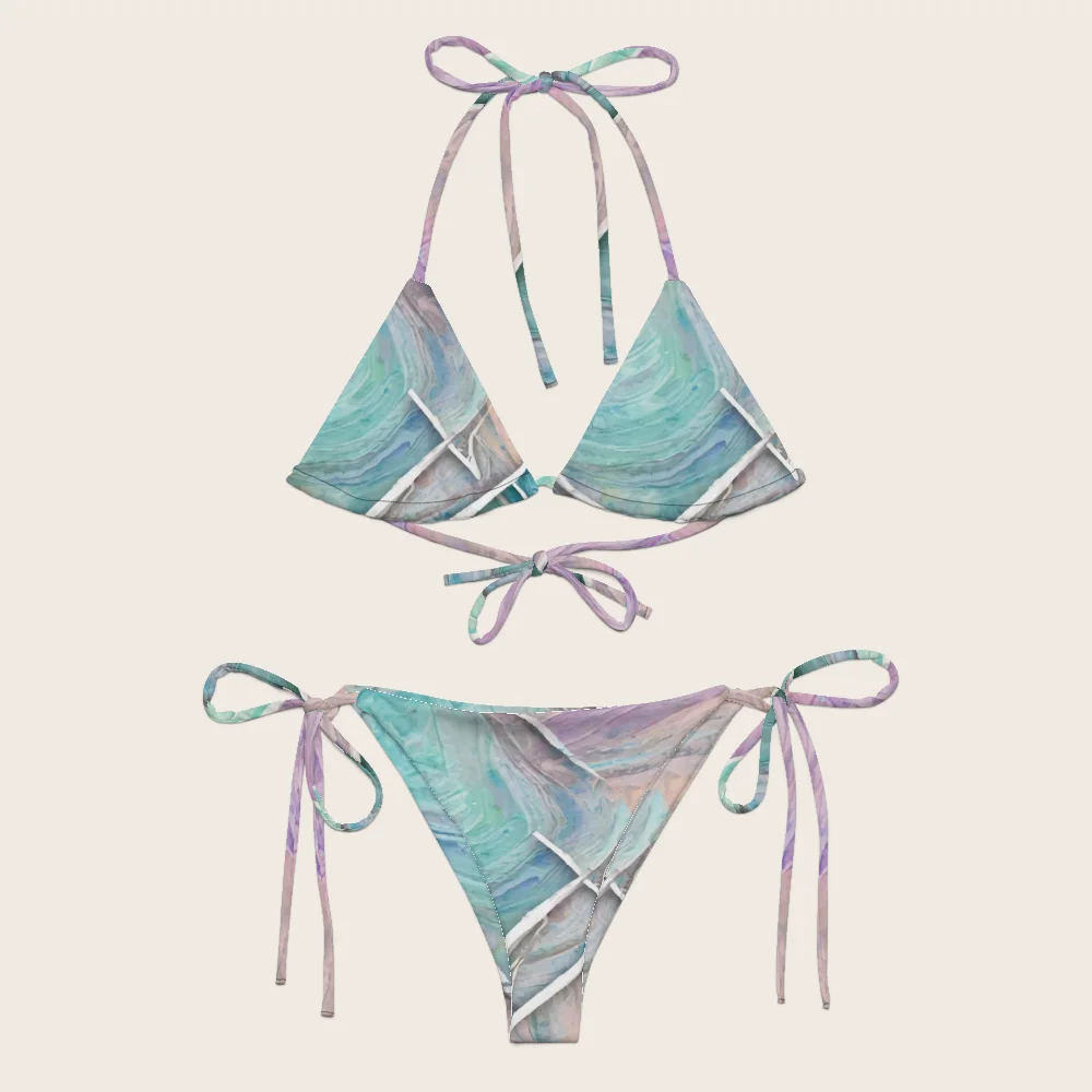 String Bikini on model