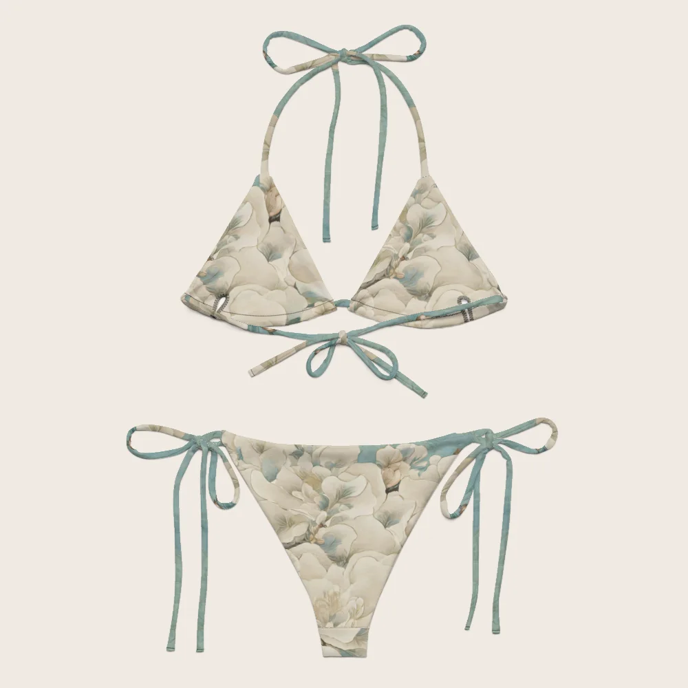 String Bikini on model