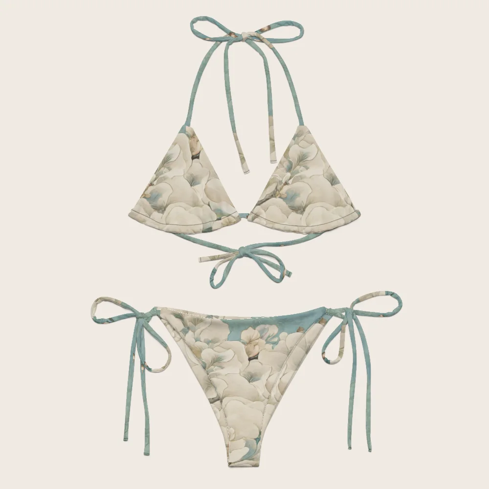 String Bikini on model