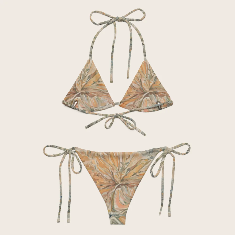 String Bikini on model