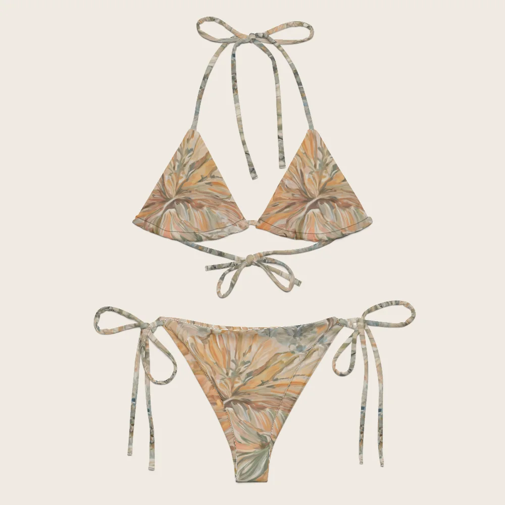 String Bikini on model
