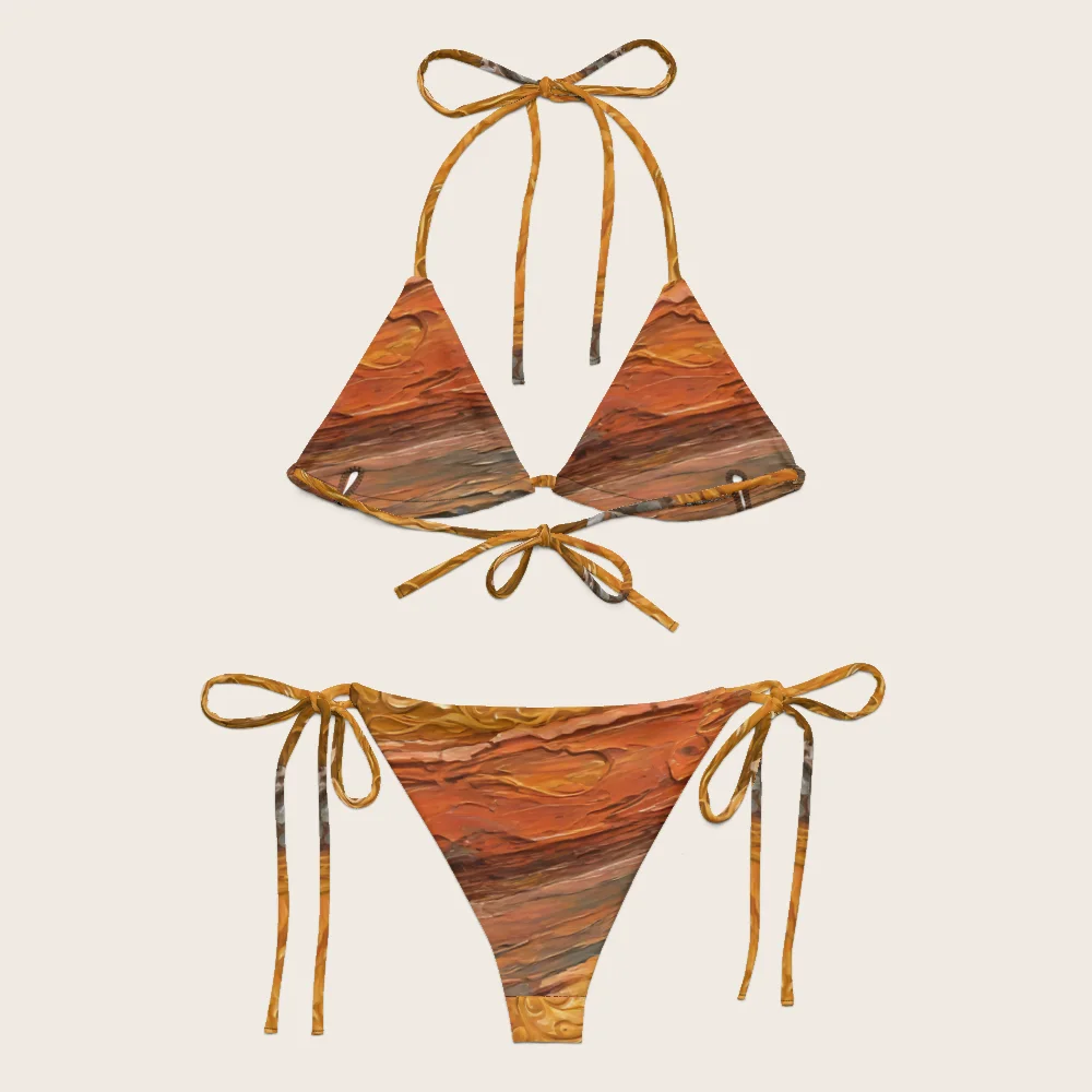 String Bikini on model