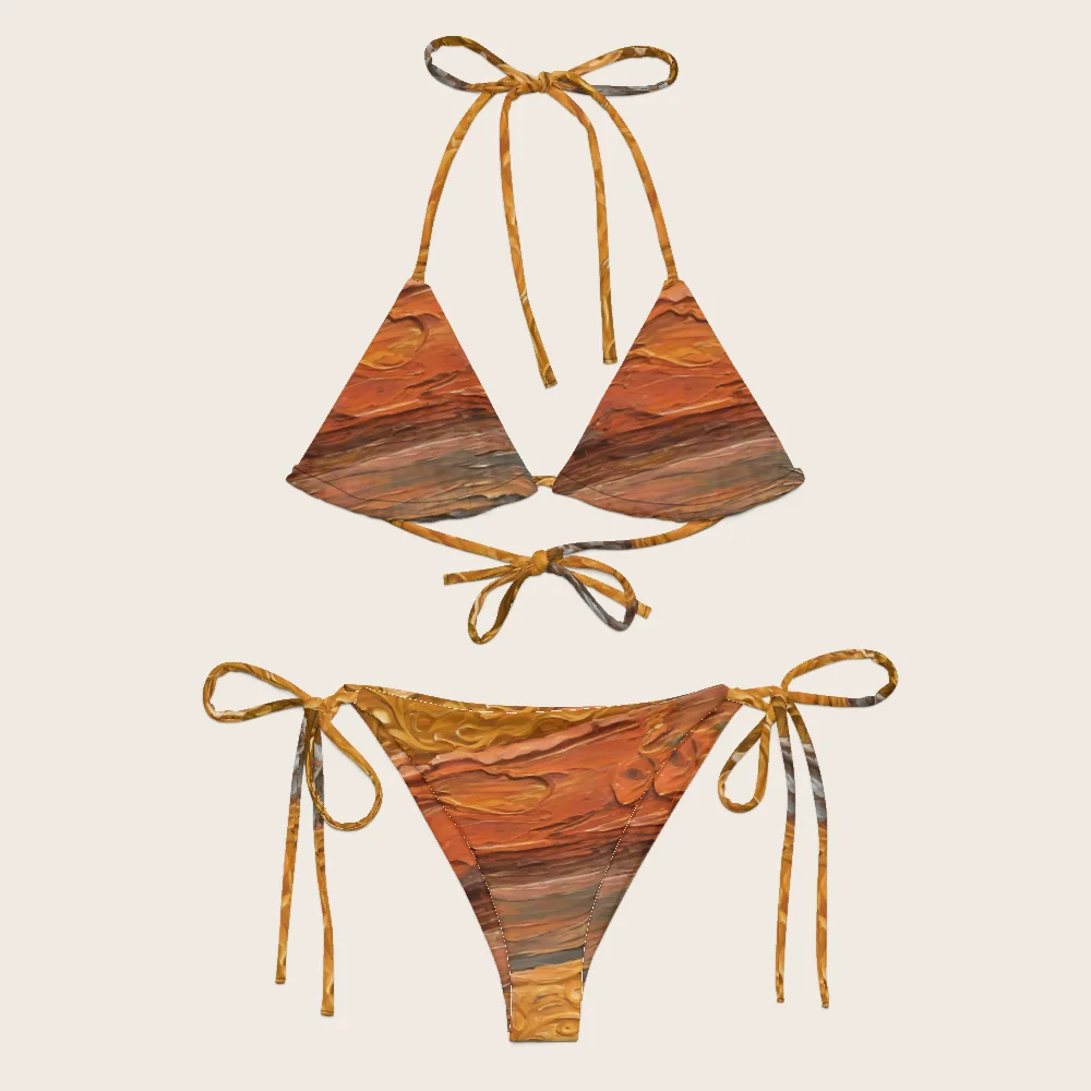 String Bikini on model