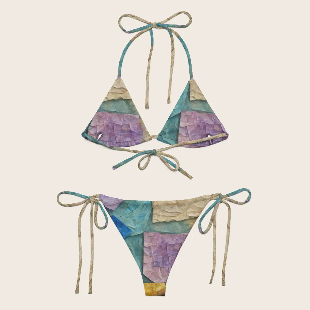 String Bikini on model