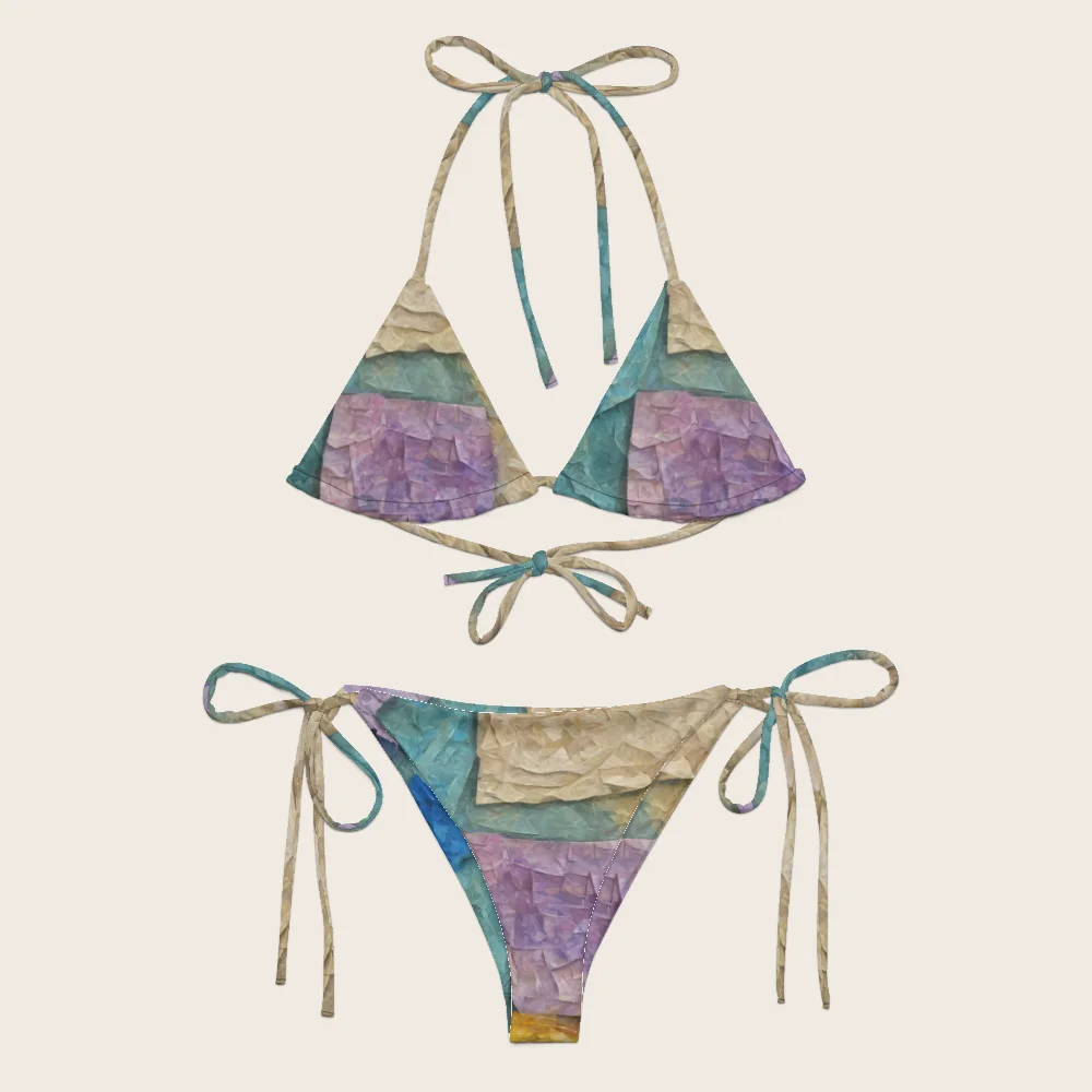 String Bikini on model