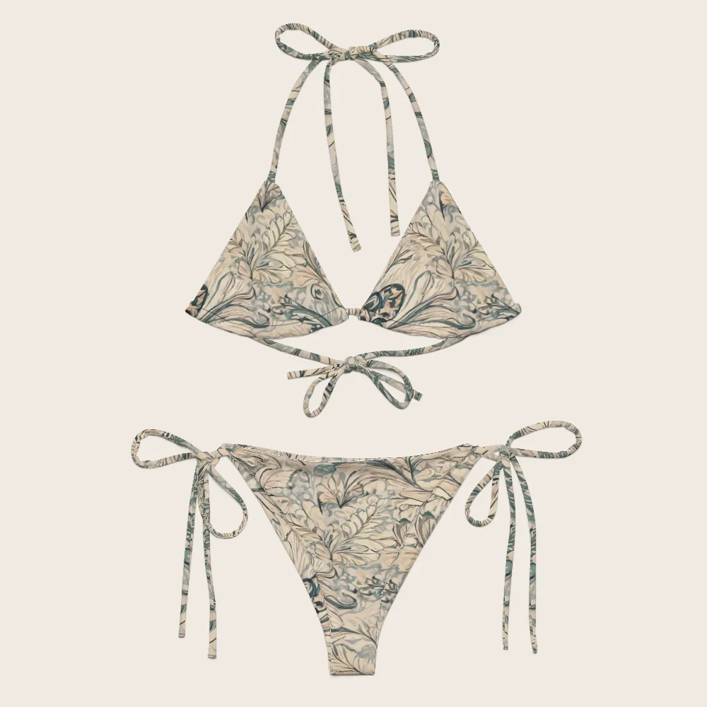 String Bikini on model