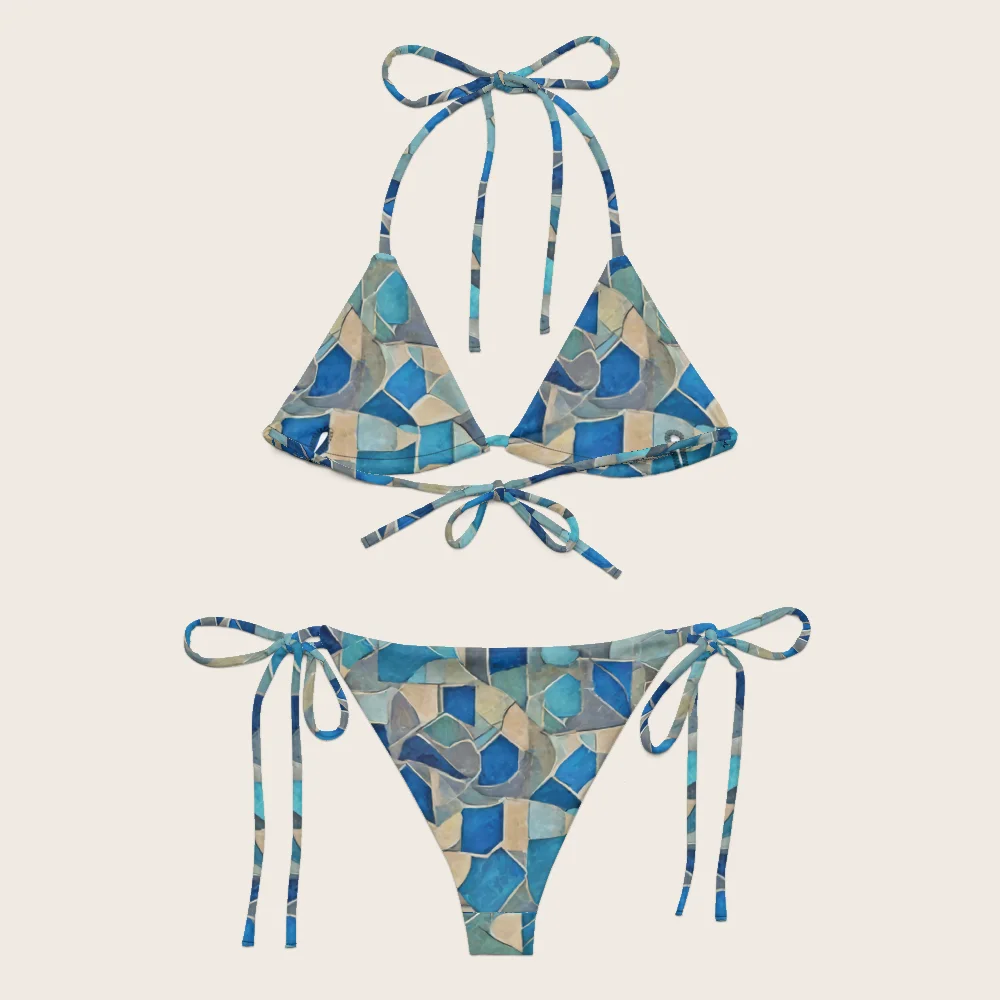 String Bikini on model