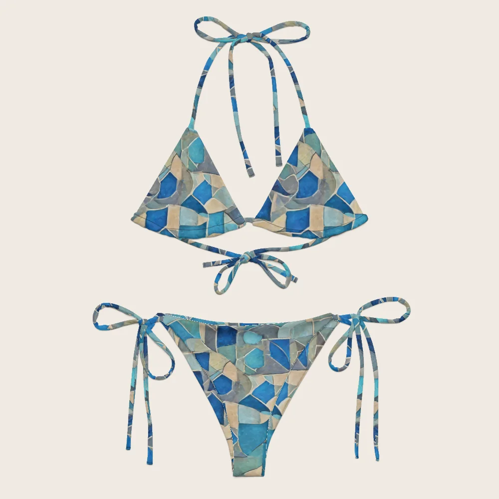 String Bikini on model
