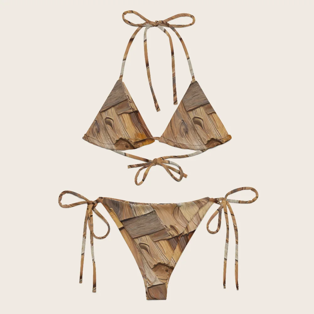 String Bikini on model
