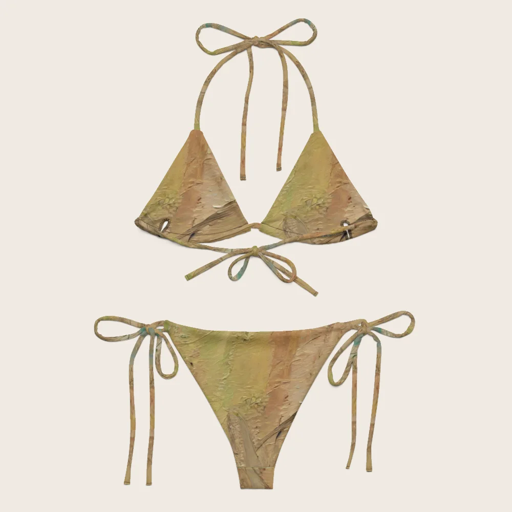 String Bikini on model