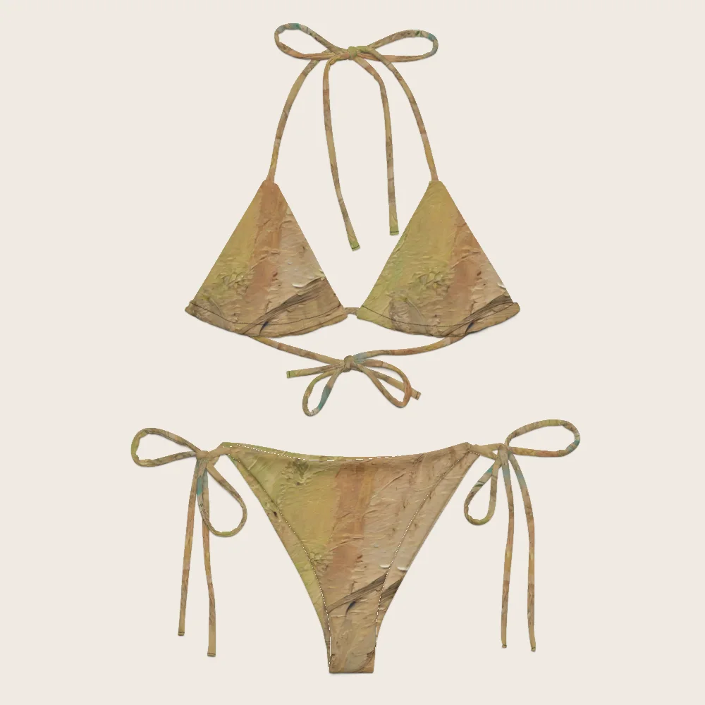 String Bikini on model
