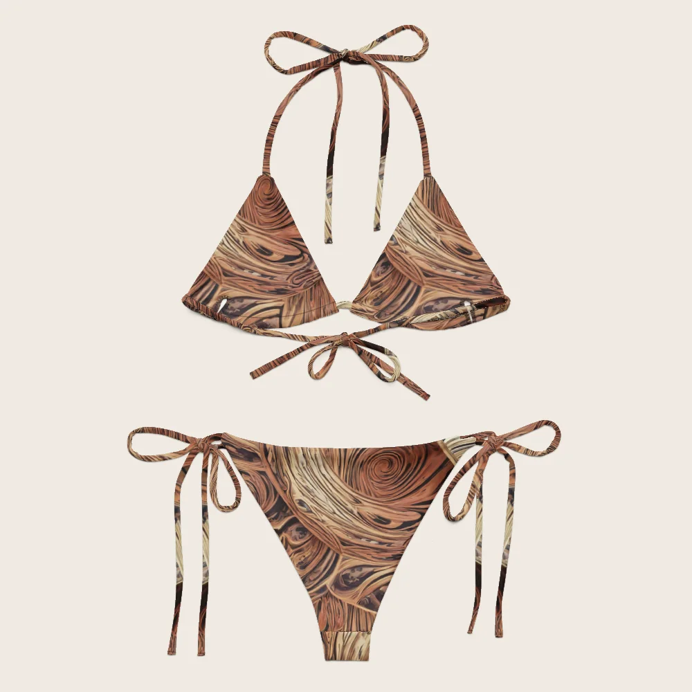 String Bikini on model
