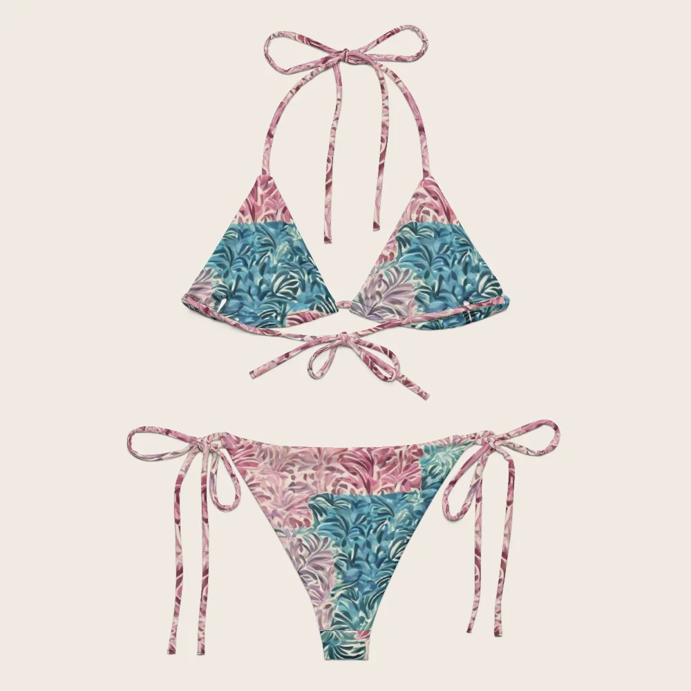 String Bikini on model